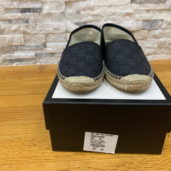 Gucci GG Canvas & Leather Espadrille size 35 - Picture 4 of 8
